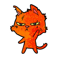 tough cartoon cat