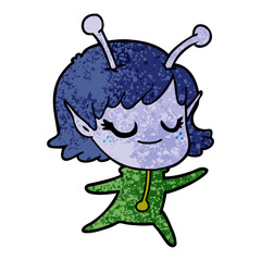 smiling alien girl cartoon