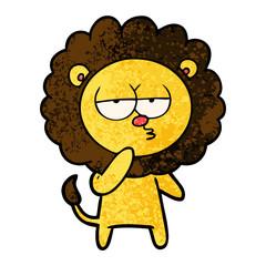 cartoon tired lion