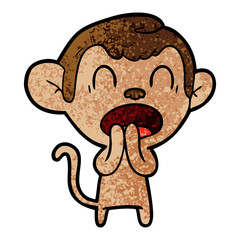 Obraz na płótnie Canvas yawning cartoon monkey