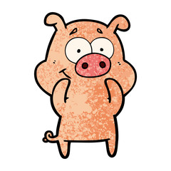happy cartoon pig