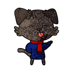 Fototapeta premium cartoon dog sticking out tongue