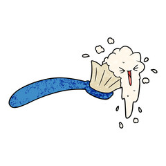 cartoon toothbrush and toothpaste