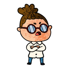 cartoon annoyed woman