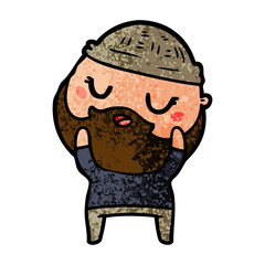 cute cartoon man with beard