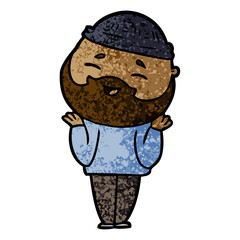 cartoon happy bearded man