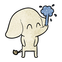 cute cartoon elephant spouting water