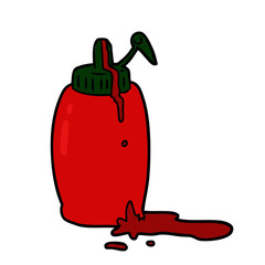 cartoon tomato ketchup bottle