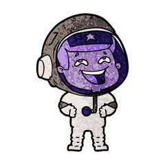 cartoon laughing astronaut