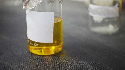 Close up laboratory equipment.