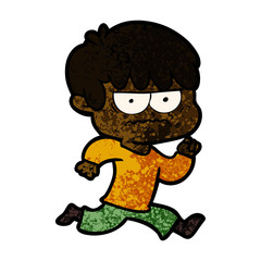 annoyed cartoon boy