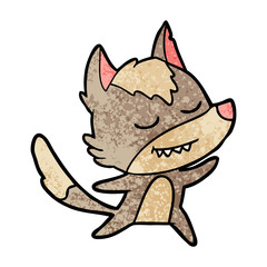 friendly cartoon wolf dancing