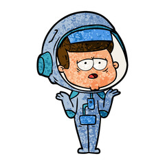 cartoon tired astronaut