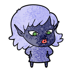 pretty cartoon elf girl