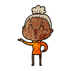 Obraz premium cartoon happy old lady