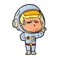 cartoon stressed astronaut