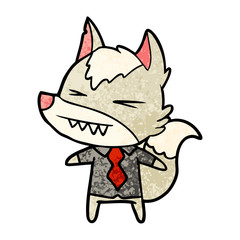 angry wolf boss cartoon