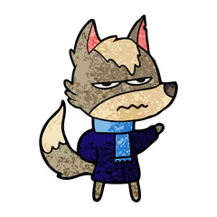 cartoon annoyed wolf