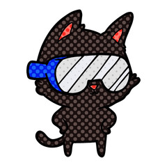 cartoon cat with goggles over eyes
