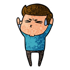 cartoon man sweating