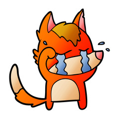 sad little fox cartoon character