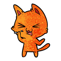cartoon cat hissing