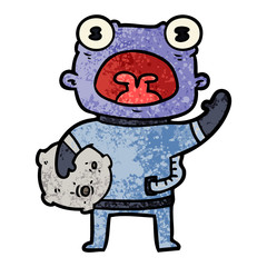 cartoon weird alien communicating