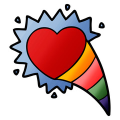 cartoon shooting love heart sign