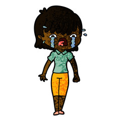 cartoon girl crying