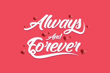 Love, Valentines Day typography poster with handwritten, calligraphy text, isolated, Vector Illustration