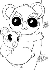 Cute Koala Bears Vector Illustration Art