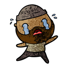 cartoon bearded man crying