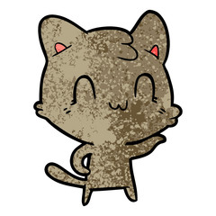 cartoon happy cat