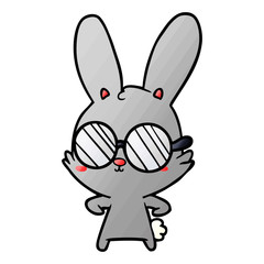cute cartoon rabbit wearing glasses