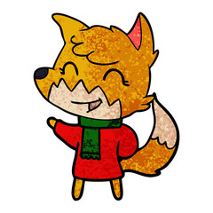 happy cartoon fox