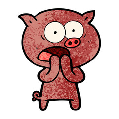 cartoon pig shouting