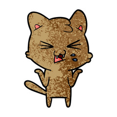 cartoon cat hissing