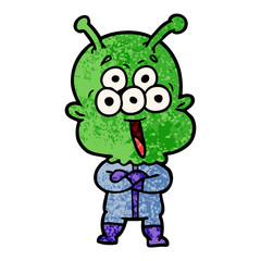 happy cartoon alien