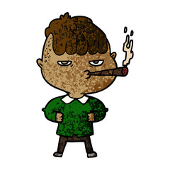 cartoon man smoking