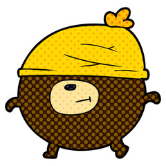 cartoon bear wearing hat