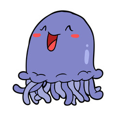 happy cartoon jellyfish