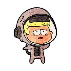 cartoon tired astronaut