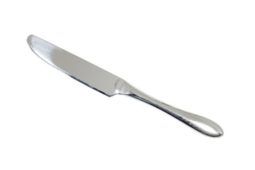 Stainless knife / Stainless knife on white background. Top view.