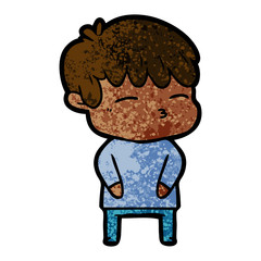 cartoon curious boy