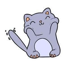 very happy cute cartoon cat 