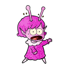 cartoon shocked alien girl