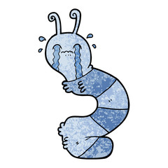 cartoon crying caterpillar