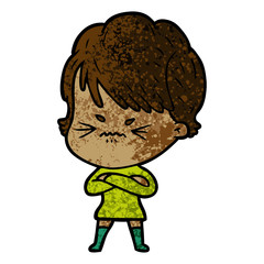 cartoon frustrated woman