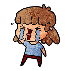 Fototapeta premium cartoon woman in tears