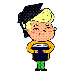 happy cartoon student